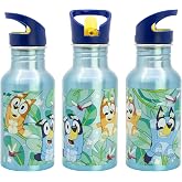 STOR Bluey Aluminium Children's Water Bottle 545 ml with Non-Drip Straw and Carry Handle