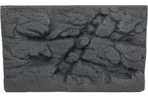 Lucky Reptile Rock Background – Scape it Easy – Basalto Grey, 48 x 29 cm, Adatto per Starter Kits 50 cm