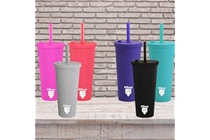 Filliano Bicchiere con cannuccia e coperchio Tumbler a doppia parete, Bicchiere per bevande 710ml Caffè, Tè, Borraccia con cannuccia , tazza con tappo , Tumbler con cannuccia