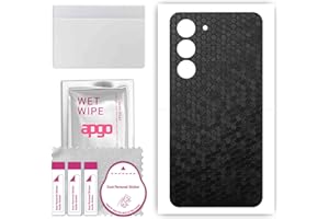 apgo Rückseite Schutzfolie, Skin, kompatibel mit Samsung Galaxy S23+ Plus, Hinten Displayschutzfolie aus Vinylfolie, Kratzfest, einfache Montage - Schwarze Honigwabe
