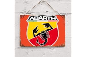 SIGNCHAT Plaque en métal Vintage Abarth pour Voiture 20,3 x 30,5 cm