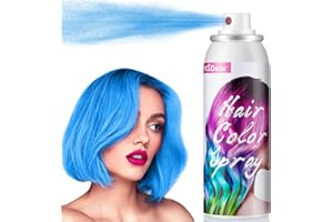 AFDEAL Spray de Coloration Temporaire pour Enfants et Adultes, Spray de Coloration Lavable pour Accessoires, Fête, Halloween, Noël, 100ML, Bleu