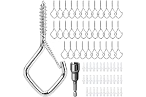 Ticway 35 PCS Q-Hanger Hooks for String Lights, Ceiling Hangers for Plants & Wind Chimes, Christmas Decorations Outdoor Hooks (Stainless Steel)