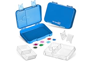 My Vesperbox – Bento Box Kinder - Lunchbox mit 4+2 Fächern - extrem robust – Brotdose – Brotbox ideal für Kindergarten und Schule… (Blau)