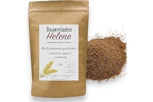 ‎BAUERNLADENHELENE NACHHALTIG-REGIONAL-SAISONAL 2 kg Bio Leinsamen geschrotet, Leinsamen, im 2Kg Vorteilspack
