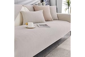 ‎BETTSCHLANGE Bettschlange Sofaschoner rutschfest - Sofa Überzug L Form 1/2/3/4 Sitzer, Sofaschoner Couch Überzug, Sofa Überwurf, Beige,70x150cm