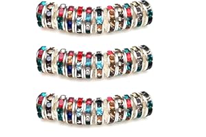 MJDCB 4mm 100 Stücke Rondelle Perlen Schmuckperlen Strass Zwischenperlen für Schmuck Machen Armbänder Halskette (Silber/Mehrfarbig)