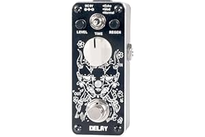Sondery Digital Delay Gitarren effekt pedal - True Bypass, 3 Modi der Echo-Modulation und Normal - Mini-Größe mit Art-Design auf Aluminium-Hartschale oben und Diamantschliff entlang der Kante