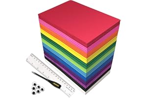 84 Feuilles Papier Mousse Couleur, MEARCOOH 12 couleur Feuille Mousse, 21.5 x 14cm Plaque Mousse Idéal pour le bricolage, les salles de classe, le scrapbooking et les fêtes