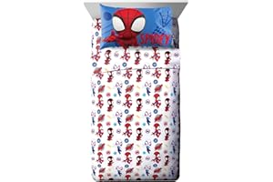 Jay Franco Marvel Spidey and His Amazing Friends Team Spidey Full Size Sheet Set - 4 Piece Set Super Soft and Cozy Kid’s Bedding - Fade Resistant Microfiber Sheets (Official Marvel Product)