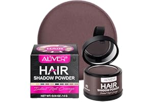 FSLHCY Retouche Racines Cheveux, Poudre spéciale racine densifiante pour cheveux avec effet ombré - Poudre Coiffante Pour Cheveux Fins Pour Résultats naturels, rapides et faciles (Marron moyen)