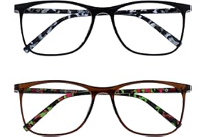 OPULIZE Arc 2-pak dużych okularów do czytania czarne brązowe wzorzyste męskie damskie RR66-12 +1,00