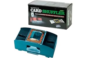 Funtime Gifts AUTOMATIC CARD SHUFFLER MACHINE - Shuffles Up to Two Decks – Battery Operated Card Shuffler for Poker, Blackjack, Bridge & More - Fast & Even Shuffle for Casino-Style Card Games
