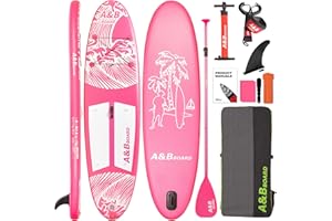 Tavola Paddle Surf Gonfiabile con Accessori Premium - A&BBOARD, 10'6"X30"/32" Stand Up Paddle Gonfiabile, Zaino da viaggio, Pompa a doppia azione, Grande stabilità e resistenza, Adatta a Tutti i Livelli di difficoltà