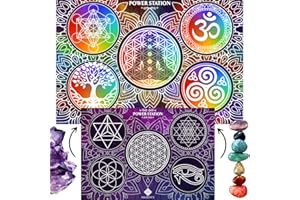 Majestic's Flor de la vida para purificar y recargar piedras, Placa de recarga completa, Metatron, Árbol de la vida, Semilla de vida... - Herramienta vibratoria única, práctica y diseño, Decoracion