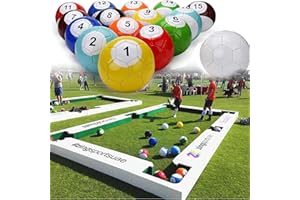 MaxtiL 16pcs Leather Football Pool Kick Billiards Set Snooker Balls Inflatable Billiards Football Snooker Balls Set Table Games For Backyard Rooms Outdoor Game Entertainment,15cm 15cm
