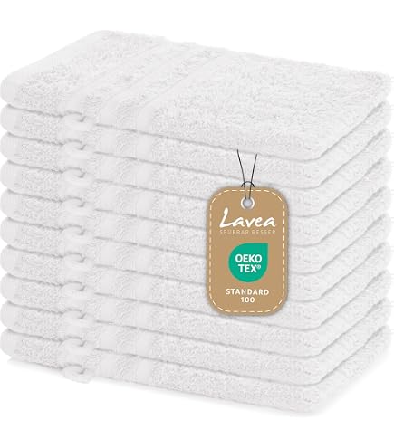 Betz Waschhandschuhe Aus 100% Baumwolle – 10 Stück, 16x21 Cm, Saugstark & Farbecht (heugrün-ocean)