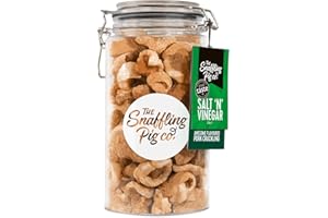 THE SNAFFLING PIG CO Snaffling Pig Premium Double-Cooked Pork Crackling 275g Gifting Jar (Salt 'N' Vinegar)