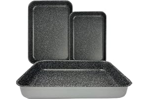 NAMAI -Set 3 Teglie Forno Antiaderente- Lasagnera-Antiaderente -Adatta Per la Lavastoviglie- Alluminio (SET TRIS 35CM 30CM, 25CM)