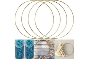 ALEMIN Aros de Metal 30 cm 4 Piezas Creative Metal para Manualidades, Aro Atrapasueños, Anillo de Guirnalda para Tapiz de Macramé, Ganchillo, Bohemia, Decoraciones Nupciales