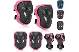 BURSUN Knieschoner Kinder, Verstellbare Knieschützer Ellenbogenschoner Handgelenkschoner, Schoner Schützer Inliner Kinder, Protektorenset für Inliner Skaten Roller Skateboard Rollschuhe