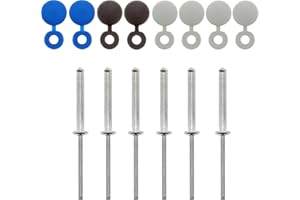 Restagraf - Rivets Épanouis avec Chapos Bleus, Blancs, Noirs pour Plaques d'Immatriculation - Diamètre 4 mm - Fixation Durable sur Carrosserie ou Support Plastique - Réf. 228448 - Blister de 14
