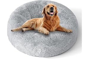 XKISS hundebett flauschig [mit waschbarem Bezug] original-[L，80cm，‎Hellgrau] Hundebett Fluffy,Flauschiges Hundebett für große,mittelgroße & kleine Hunden, hundebett waschbar,hundekörbchen