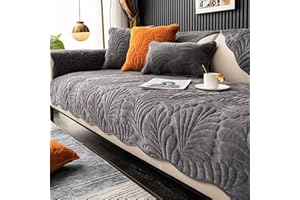 AZVFLY Sofa überzug L Form: Mehrsitzer Chenille Rutschfester Pflanzentextur Hautfreundlich Sofabezug für Familien mit Kindern und Haustieren, Sofaschutz für das Wohnzimmer