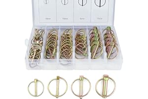 BIGP 50 pezzi Coppiglie con Spinotto a Scatto, Coppiglie Spine a scatto Coppiglie ad anello per rimorchio per trattori agricoli