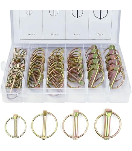 Lynch Pin Set 15 Stück - Klappsplinte Mit Ring Für Anhänger & Traktor