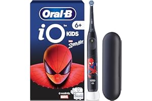 ‎ORAL-B Oral-B iO Kids 6+ Marvel Spiderman Elektrische Zahnbürste für Kinder — Electric Toothbrush ab 6 Jahren, Inkl. 1 Aufsteckbürste, Reise-Etui, Musik-Timer, 3 Putzmodi für Zahnpflege, Schwarz (Spiderman)