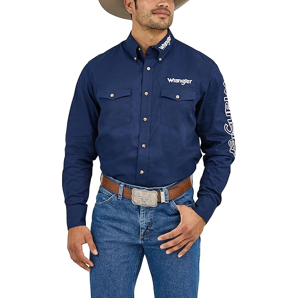 Chemise western extensible boutonnée à manches Mauritius