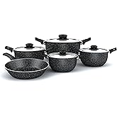 Arsha Granite Cookware Set, 16 Pieces, Multi-Size Pots and Pans ...