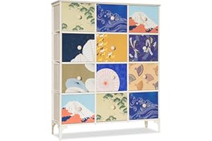 LYNCOHOME Chest of Drawers, Bedroom Storage Drawers, Tall Dresser with Metal Frame and Wooden Top, for Living room, Nursery, Closet, Entryway.