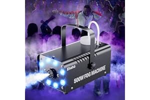 Ehaho Nebelmaschine FG0001 | Nebel Maschine mit RGB LED Licht | Fog Maschine mit Fernbedienung | | Zubehör für Party licht | Rauchmaschine für DJ Disco Party Hochzeit Halloween