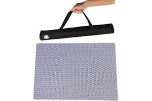 Tapis de jeu en caoutchouc épais super rembourré antidérapant – Parfait pour Mahjong, dominos, poker, dés, cartes et jeu de société – Bord cousu résistant à l'eau avec sac de transport (90 cm x 60 cm)