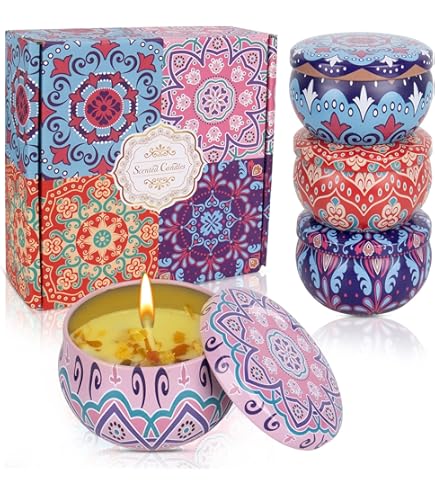 Geurkaarsen Voor Kerstmis, 4 Stuks, Cadeauset, Sojawas Voor Kaarsen Stressvermindering En Ontspanning Van Het Lichaam Kerstkaarsen Voor Vrouwen Cadeau Kerstmis Met Wenskaart