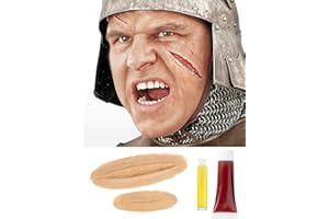 Maskworld Schnittwunden - Latex-Applikation mit Hautkleber - Special-Effect Kostüm-Zubehör - Make-Up für Halloween, Karneval & Horror-Party