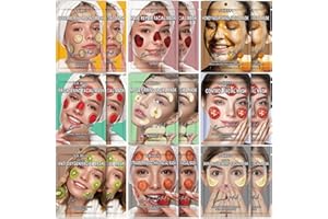 TURIUEBA 18Pcs Mascarillas Faciales Face Mask Hidratante Cara Mujer Coreana Acido Hialuronico Korean Mascara Colageno Hidratantes y Calmante Frutas Daily Care Pack Calma 25ml Skincare Ingredientes Naturales
