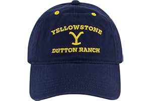 Concept One Yellowstone Dad Hat Dutton Ranch, regulowana czapka bejsbolowa z zakrzywionym rondem, niebieski morski, Rozmiar uniwersalny