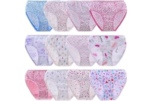 Anntry Kids Random 12 Pack Cotton Panties Baby Soft Comfort Knickers Underwear Little Girls Assorted Briefs 2-12 Yrs