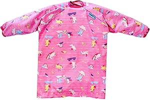 BIBaDO Coverall Weaning Bib - Toddler Baby Long Sleeve Bibs for Ages 6-36 Months Attaches to Highchairs Pushchairs Tables - Waterproof Machine Washable. Mess Proof Feeding BLW Bibs