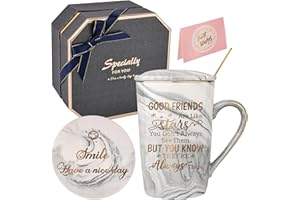 DONGSHANGIFT Prezenty urodzinowe dla najlepszego przyjaciela dla mężczyzn, dobrzy przyjaciele są jak kubki gwiazdowe, prezenty przyjaźni dla mężczyzn, prezenty urodzinowe dla niego, ceramiczne pudełko na prezent,