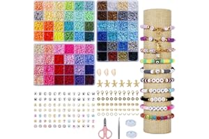 MITOYMIA Clay Beads Bracelet Making Kit 7200 pcs, Friendship Bracelet Kits Flat Beads for Jewelry Making, Polymer Heishi Clay Beads Set for Bracelet Necklace DIY Crafts Gift for Teen Girls Adults