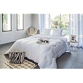 Blanrêve - Couette Cocooning et Chaude - Anti Acariens - pour lit de 1 personne - 140x200 cm - Blanc - Fabriqué en France
