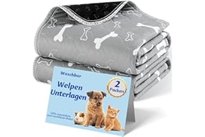Baodan Waschbar Haustier-Urinunterlage, 2 Pack 90*80 cm Wiederverwendbare Welpenunterlagen Matte für Hunde, Schnell Absorbierend Puppy Pads für Hunde, Katzen, Meerschweinchen