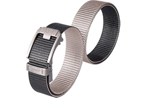 JUKMO Reversible Ratchet Belt, Nylon Web Tactical Work Belt with Automatic Slide Buckle