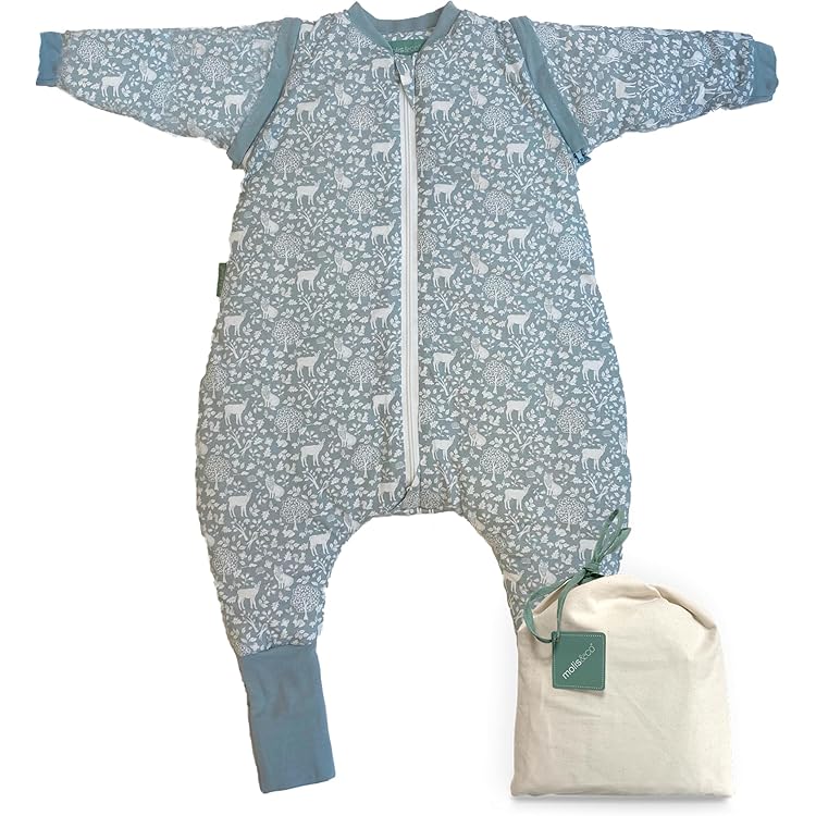 schlummersack Babyslaapzak met voeten, alle seizoenen, 2,5 TOG, Oeko-Tex, slaapzak met benen en verlengde mouwmanchetten, jaarlang gebruik, baby-slapzak Jungle, 80 cm