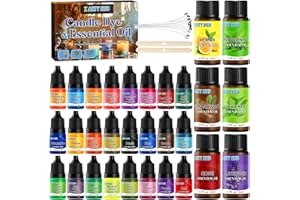 X ARTY HUB Colorante per Candele, 24 Colori Liquidi per Candele con 6 Oli Essenziali per la realizzazione di candele in cera di soia, Colorante per Cera per Candeles Profumate DIY - 0,17 Once/5 ml