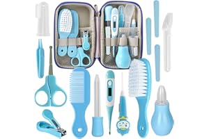JasCherry Baby Grooming Kit Baby Health Nursery Care Items Essentials Supplies Set for Newborn, Infant, Toddler - Safety Hair Brush Comb Nail Clipper Trimmer for Girl Boys Keep Clean #6